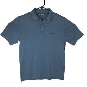 TRAVIS MATHEW Men's Blue Polo Short Sleeve Shirt Regular S Small